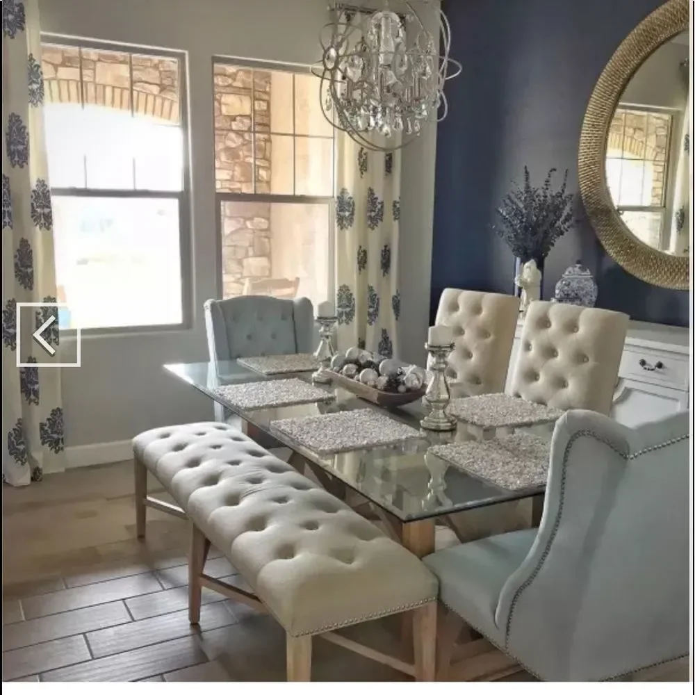 Like new Ballard designs drapes 4 108”long Bingham Printed Damask Draper… - Picture 6 of 12